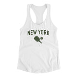 New York Pickleball Women's Racerback Tank-White-Allegiant Goods Co. Vintage Sports Apparel