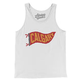 Calgary Pennant Men/Unisex Tank Top-White-Allegiant Goods Co. Vintage Sports Apparel
