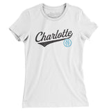 Charlotte Vintage Script Women's T-Shirt-White-Allegiant Goods Co. Vintage Sports Apparel