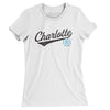 Charlotte Vintage Script Women's T-Shirt-White-Allegiant Goods Co. Vintage Sports Apparel