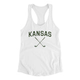Kansas Golf Women's Racerback Tank-White-Allegiant Goods Co. Vintage Sports Apparel