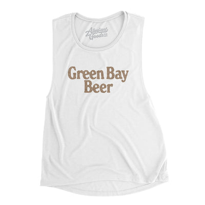 Green Bay Beer Women's Flowey Scoopneck Muscle Tank-White-Allegiant Goods Co. Vintage Sports Apparel