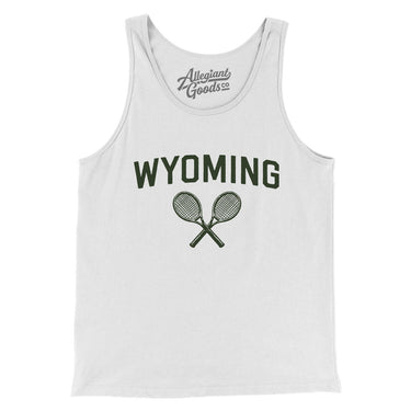 Wyoming Tennis Men/Unisex Tank Top-White-Allegiant Goods Co. Vintage Sports Apparel