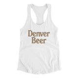 Denver Beer Women's Racerback Tank-White-Allegiant Goods Co. Vintage Sports Apparel
