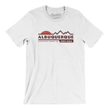 Albuquerque Mountain Sunset Men/Unisex T-Shirt-White-Allegiant Goods Co. Vintage Sports Apparel
