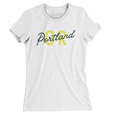 Portland Or Overprinted Women's T-Shirt-Allegiant Goods Co. Vintage Sports Apparel