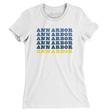 Ann Arbor Repeat Women's T-Shirt-White-Allegiant Goods Co. Vintage Sports Apparel