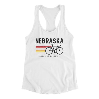 Nebraska Cycling Women's Racerback Tank-White-Allegiant Goods Co. Vintage Sports Apparel