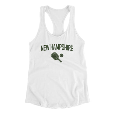 New Hampshire Pickleball Women's Racerback Tank-White-Allegiant Goods Co. Vintage Sports Apparel