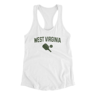 West Virginia Pickleball Women's Racerback Tank-White-Allegiant Goods Co. Vintage Sports Apparel