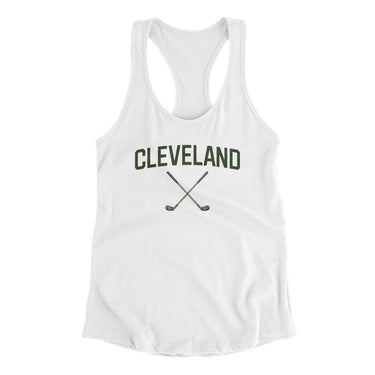 Cleveland Golf Women's Racerback Tank-White-Allegiant Goods Co. Vintage Sports Apparel
