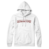 Actually It's Pronounced Hurricane Hoodie-White-Allegiant Goods Co. Vintage Sports Apparel