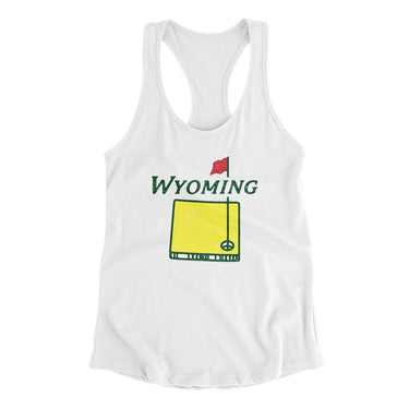 Wyoming Golf Women's Racerback Tank-White-Allegiant Goods Co. Vintage Sports Apparel