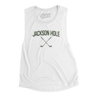 Jackson Hole Golf Women's Flowey Scoopneck Muscle Tank-White-Allegiant Goods Co. Vintage Sports Apparel