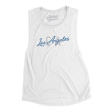 Los Angeles Ca Overprinted Women's Flowey Scoopneck Muscle Tank-Allegiant Goods Co. Vintage Sports Apparel