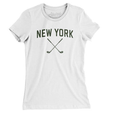 New York Golf Women's T-Shirt-White-Allegiant Goods Co. Vintage Sports Apparel