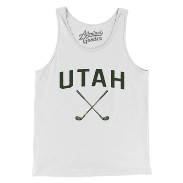Utah Golf Men/Unisex Tank Top-White-Allegiant Goods Co. Vintage Sports Apparel
