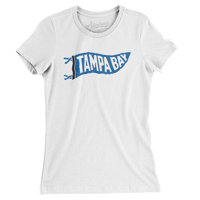 Tampa Bay Pennant Women's T-Shirt-White-Allegiant Goods Co. Vintage Sports Apparel