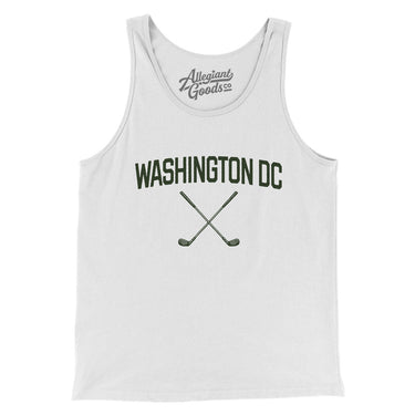 Washington Dc Golf Men/Unisex Tank Top-White-Allegiant Goods Co. Vintage Sports Apparel