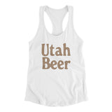 Utah Beer Women's Racerback Tank-White-Allegiant Goods Co. Vintage Sports Apparel