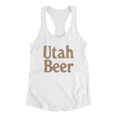Utah Beer Women's Racerback Tank-White-Allegiant Goods Co. Vintage Sports Apparel