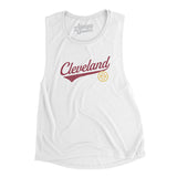 Cleveland Vintage Script Women's Flowey Scoopneck Muscle Tank-Allegiant Goods Co. Vintage Sports Apparel
