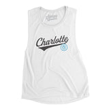 Charlotte Vintage Script Women's Flowey Scoopneck Muscle Tank-Allegiant Goods Co. Vintage Sports Apparel