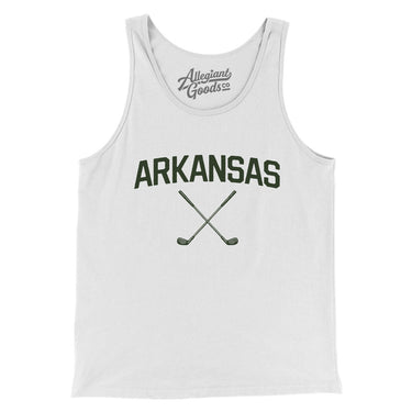 Arkansas Golf Men/Unisex Tank Top-White-Allegiant Goods Co. Vintage Sports Apparel