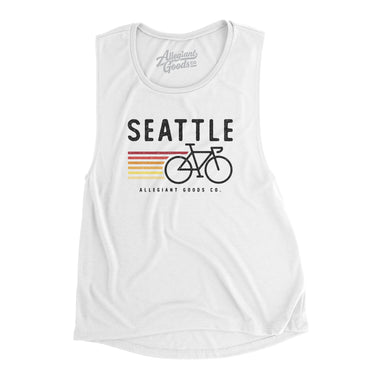 Seattle Cycling Women's Flowey Scoopneck Muscle Tank-Allegiant Goods Co. Vintage Sports Apparel