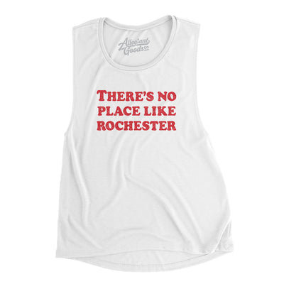 There's No Place Like Rochester Women's Flowey Scoopneck Muscle Tank-White-Allegiant Goods Co. Vintage Sports Apparel