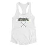 Pittsburgh Golf Women's Racerback Tank-White-Allegiant Goods Co. Vintage Sports Apparel