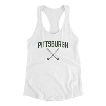 Pittsburgh Golf Women's Racerback Tank-White-Allegiant Goods Co. Vintage Sports Apparel