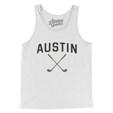Austin Golf Men/Unisex Tank Top-White-Allegiant Goods Co. Vintage Sports Apparel