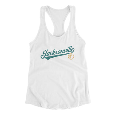 Jacksonville Vintage Script Women's Racerback Tank-Allegiant Goods Co. Vintage Sports Apparel