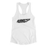 Tennessee State Shape Text Women's Racerback Tank-White-Allegiant Goods Co. Vintage Sports Apparel