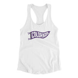 Colorado Pennant Women's Racerback Tank-White-Allegiant Goods Co. Vintage Sports Apparel