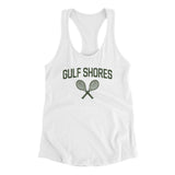 Gulf Shores Tennis Women's Racerback Tank-White-Allegiant Goods Co. Vintage Sports Apparel