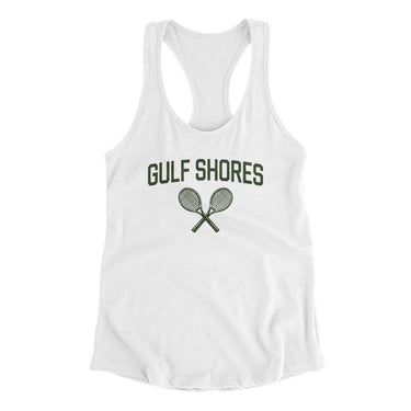 Gulf Shores Tennis Women's Racerback Tank-White-Allegiant Goods Co. Vintage Sports Apparel