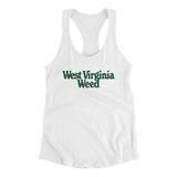 West Virginia Weed Women's Racerback Tank-White-Allegiant Goods Co. Vintage Sports Apparel