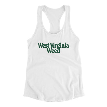 West Virginia Weed Women's Racerback Tank-White-Allegiant Goods Co. Vintage Sports Apparel
