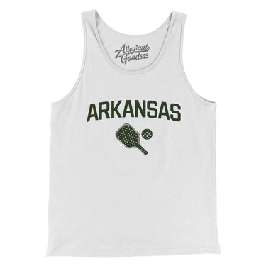 Arkansas Pickleball Men/Unisex Tank Top-White-Allegiant Goods Co. Vintage Sports Apparel