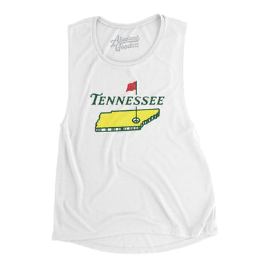 Tennessee Golf Women's Flowey Scoopneck Muscle Tank-White-Allegiant Goods Co. Vintage Sports Apparel