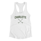 Charlotte Golf Women's Racerback Tank-White-Allegiant Goods Co. Vintage Sports Apparel