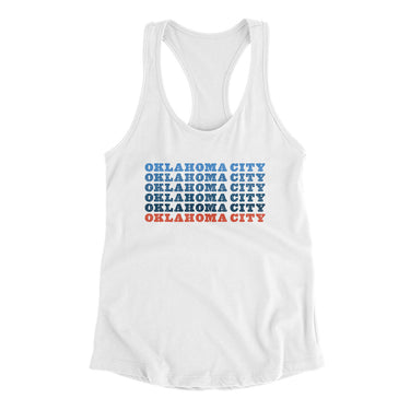 Oklahoma City Repeat Women's Racerback Tank-White-Allegiant Goods Co. Vintage Sports Apparel