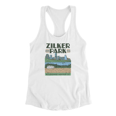 Zilker Park Women's Racerback Tank-Allegiant Goods Co. Vintage Sports Apparel