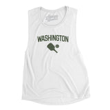 Washington Pickleball Women's Flowey Scoopneck Muscle Tank-White-Allegiant Goods Co. Vintage Sports Apparel