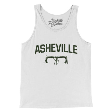 Asheville Cycling Men/Unisex Tank Top-White-Allegiant Goods Co. Vintage Sports Apparel