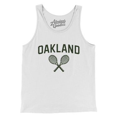 Oakland Tennis Men/Unisex Tank Top-White-Allegiant Goods Co. Vintage Sports Apparel
