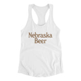 Nebraska Beer Women's Racerback Tank-White-Allegiant Goods Co. Vintage Sports Apparel