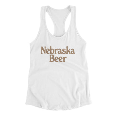 Nebraska Beer Women's Racerback Tank-White-Allegiant Goods Co. Vintage Sports Apparel